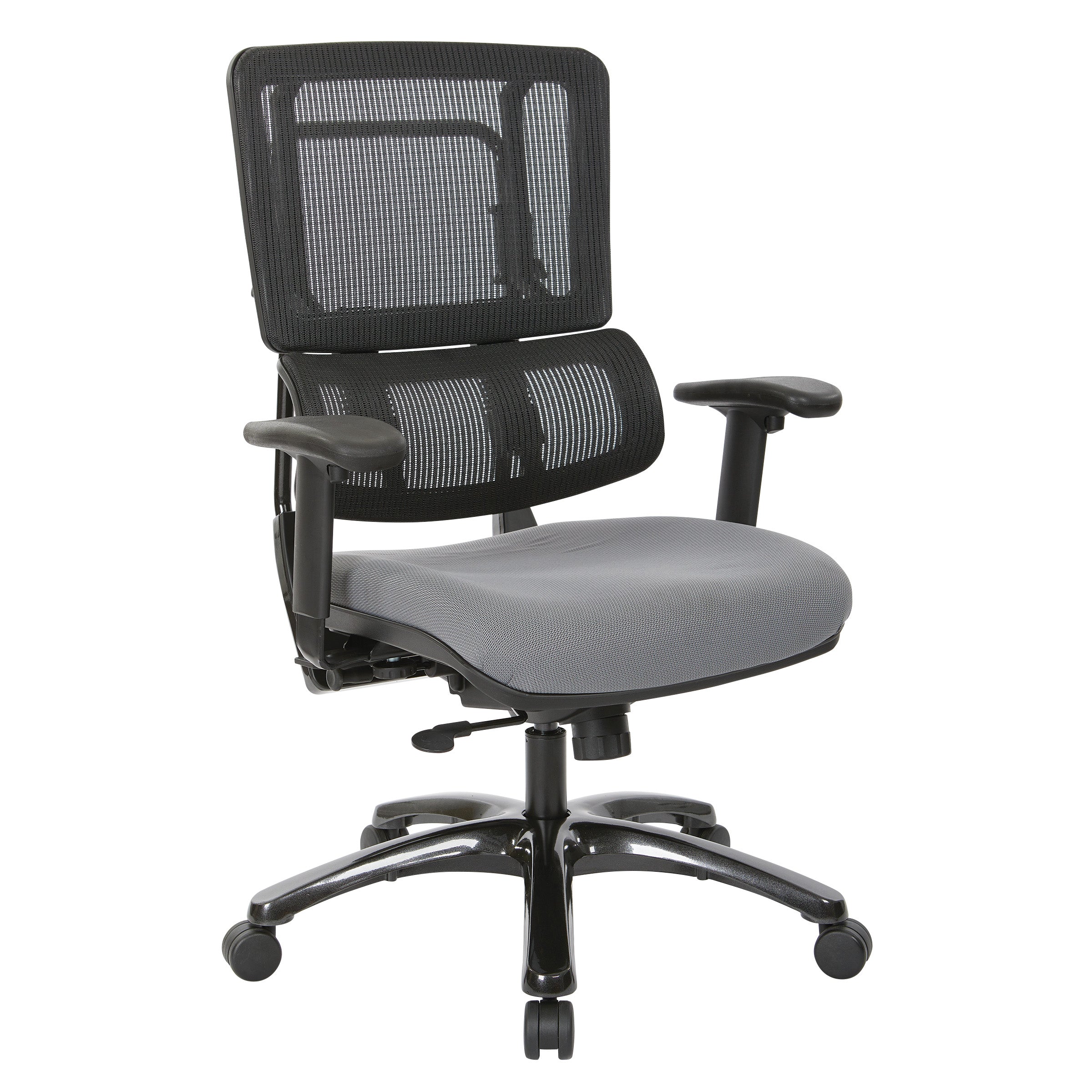 Vertical Black Mesh Back Chair with Shiny Black Base 1